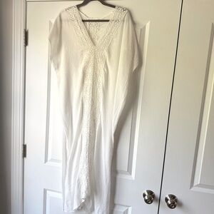 Gauzy Kaftan / Swim Cover-up, Off-White, One Size